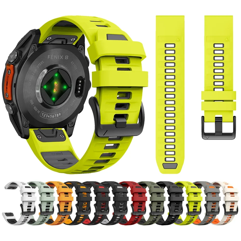 QuickFit-Correa de silicona para reloj inteligente, pulsera de 26mm y 22mm para Garmin Fenix 8, 47mm, 51mm, E, 7, 7X, Epix Pro, 6, 6X, 5X, Enduro 3, Fenix8