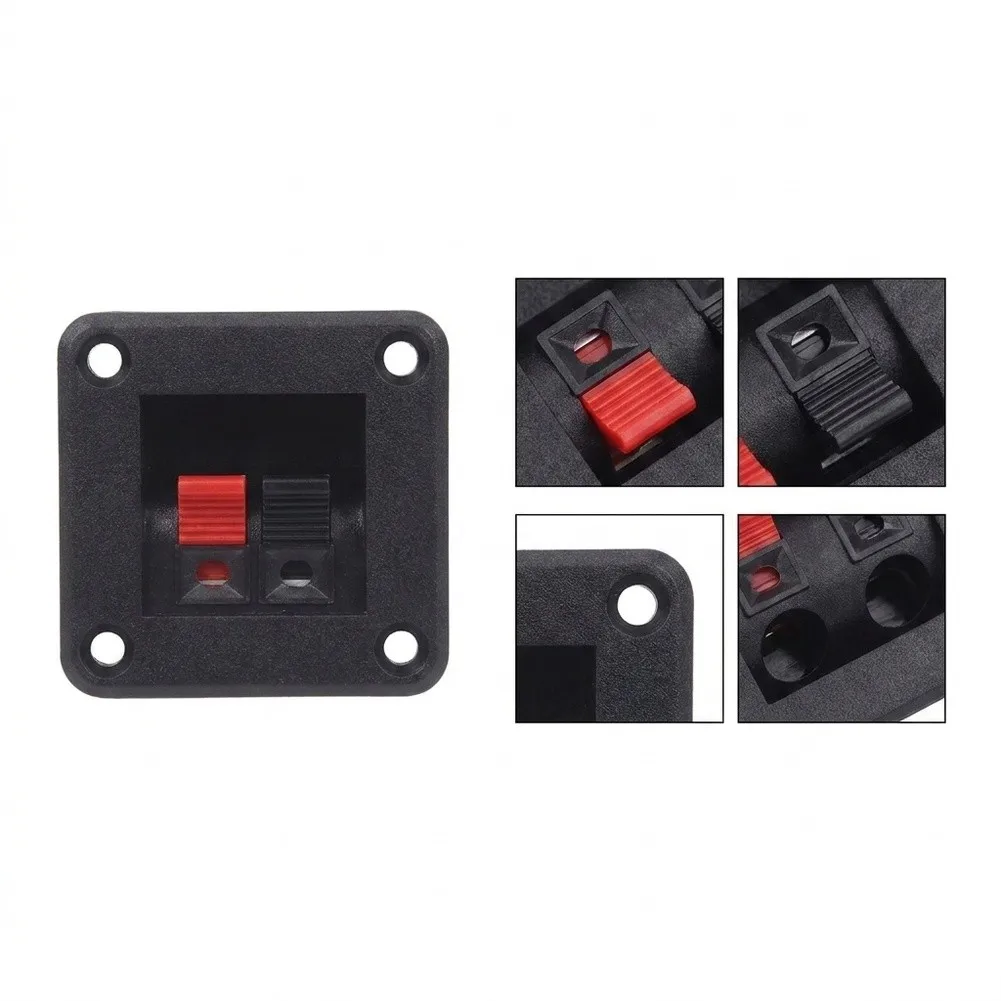 ABS Plastic Construction Speaker Terminal Block Red And Black Markings Secure Wire Hold Tool-free Installation
