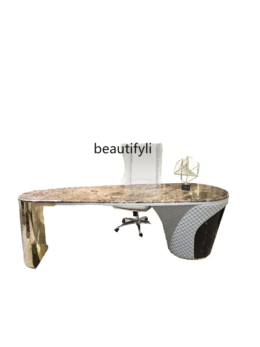 35Postmodern Italian light luxury, desk villa study writing desk office high-end boss tableSSS