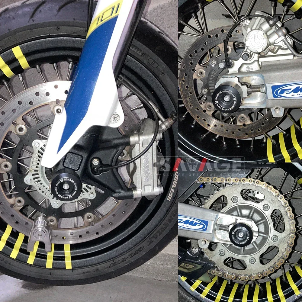 Untuk 690 Enduro R 690 DUKE SMC/R Supermoto roda depan belakang sepeda motor Fork Axle slider bingkai pelindung kecelakaan bantalan Anti jatuh