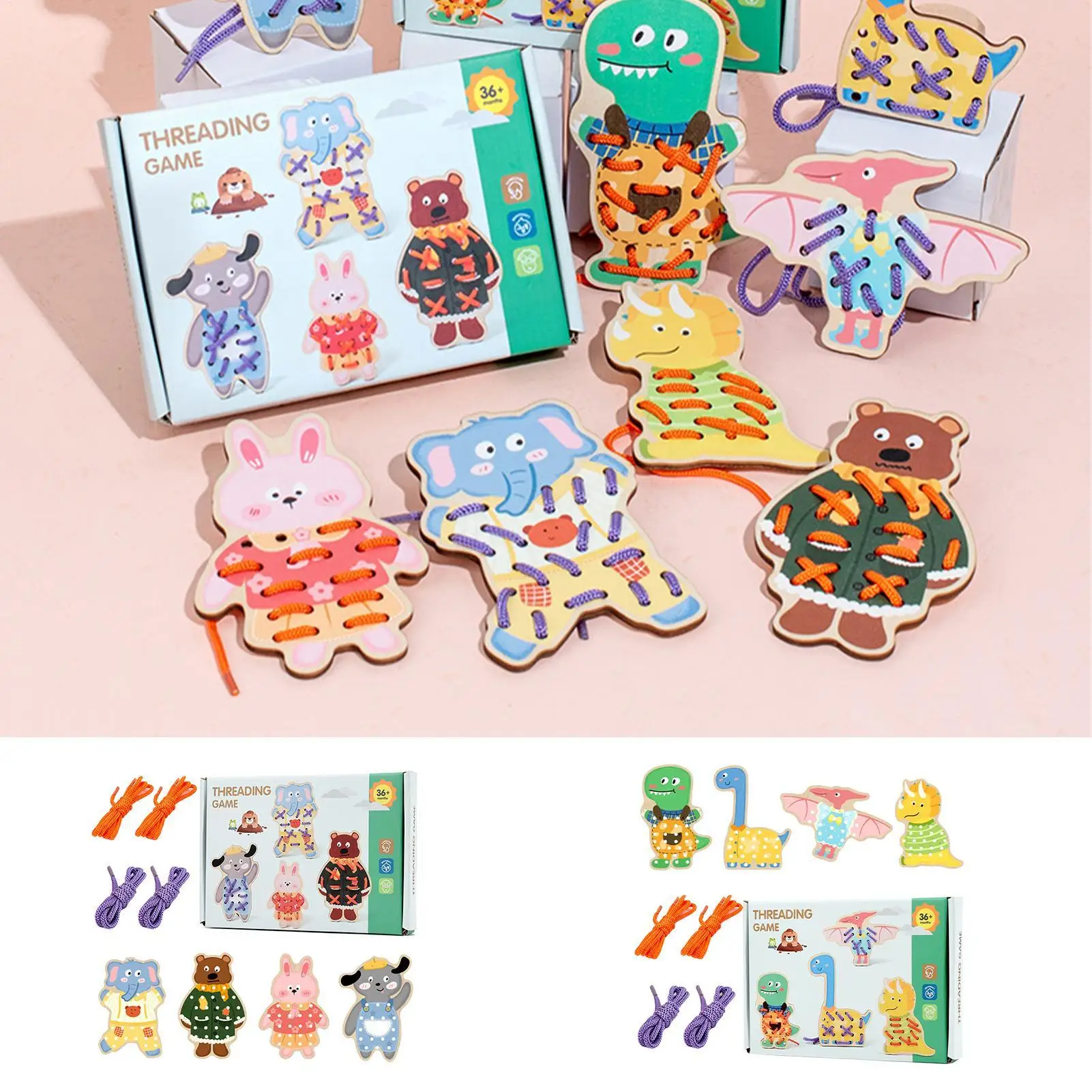لعبة جلد للأطفال المهارات الحركية الدقيقة التعلم المبكر لعبة ربط خشبية لمرحلة ما قبل المدرسة الأطفال الصغار بنين بنات المنزل #2