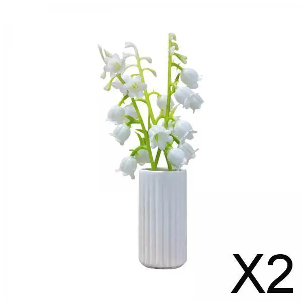 

2x1/12 Mini Flowerpot Simulation Fairy Garden Decor for Toddlers Kids Children