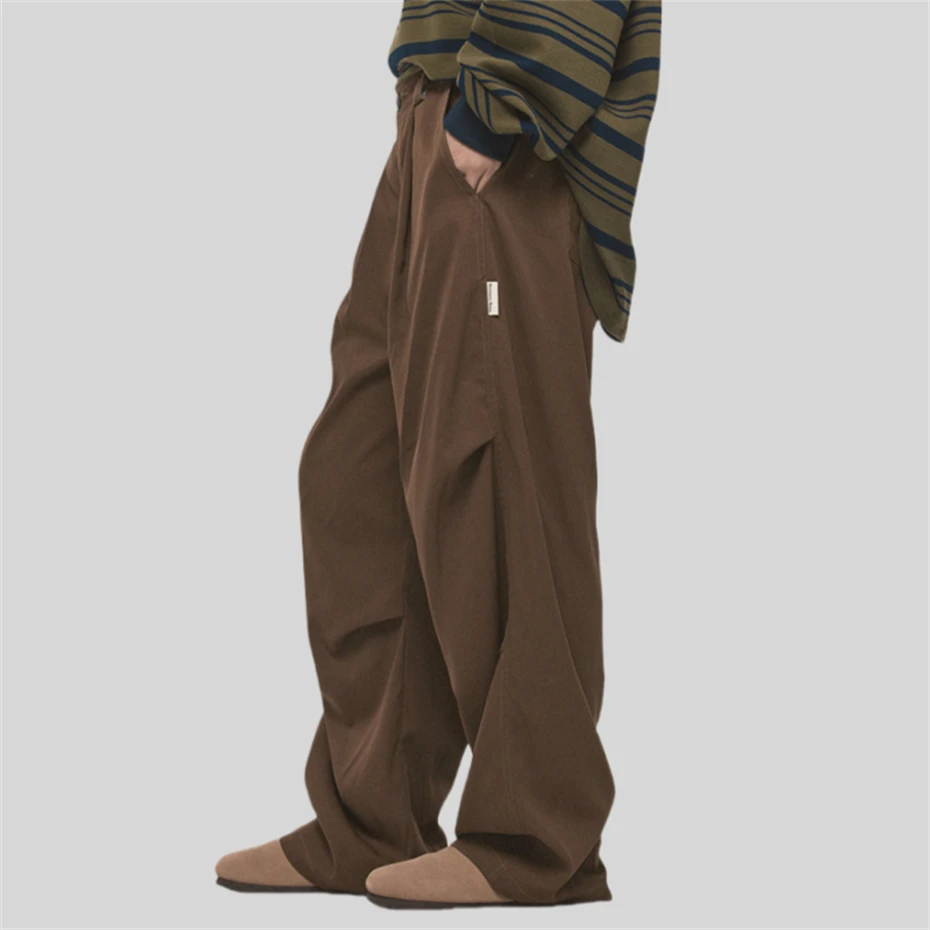 Harajuku Pant Men Streetwear Hip Hop Sweatpants Men Oversized Solid Color Straight Wide Legs Unisex Casual Trousers Pants