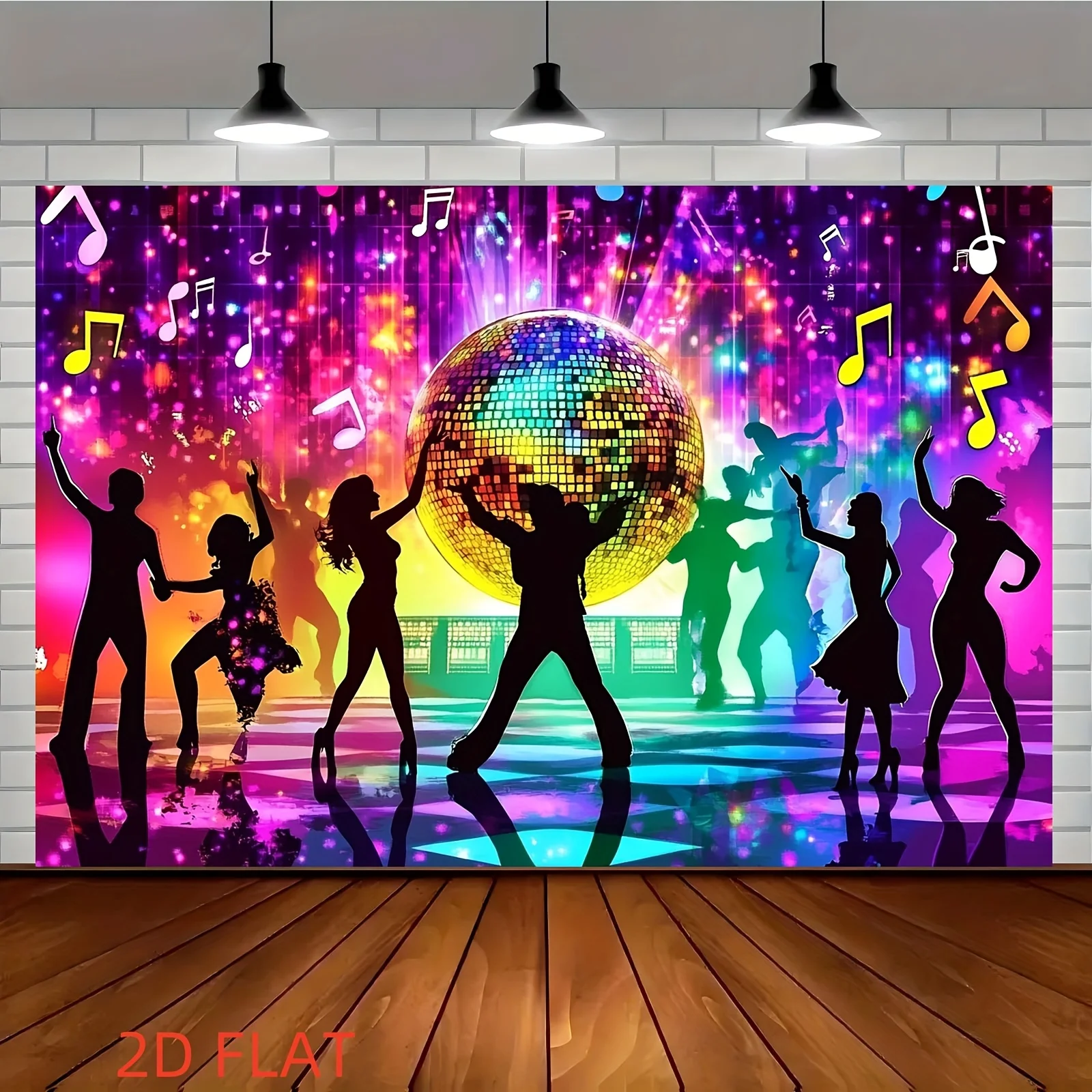 2D-Flugzeugdesign, 2D-Flugzeugbanner, 2D-Flugzeugbanner, Neonlicht-Musik-Disco-Hintergrund
