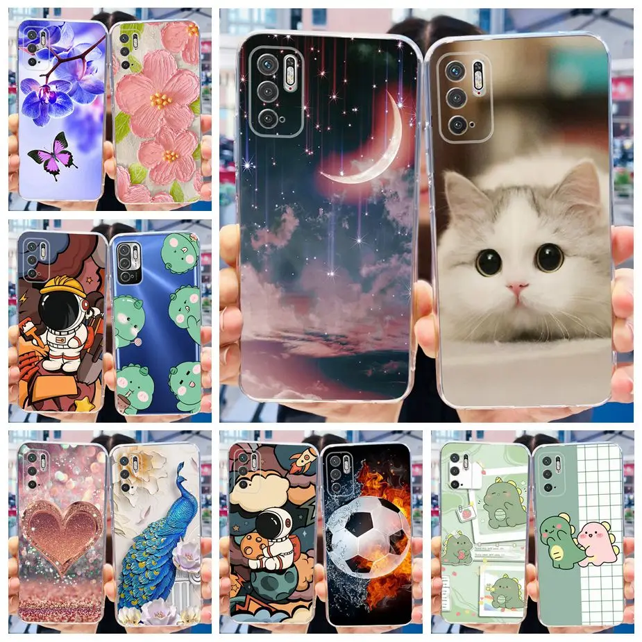 For Xiaomi Redmi Note 10 5G Case Redmi Note 10T Cute Painted Cover Clear Silicone Phone Case For Redmi Note 10T Note10 5G Bumper