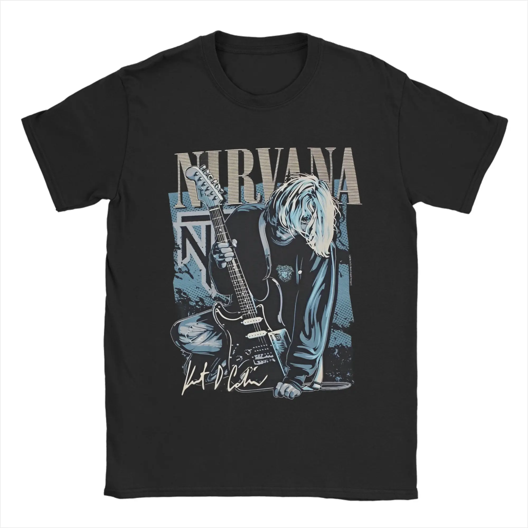 روك نيرفاناس كورت كوبين المغني تي شيرت للرجال النساء الجدة القطن تيز طاقم الرقبة قصيرة الأكمام تي شيرت حجم كبير بلايز