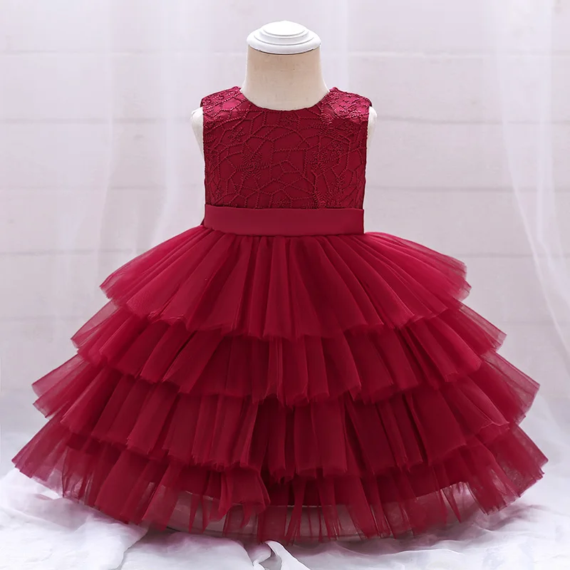 Toddler Baby Baptism Dresses5 4 3 2 Year Birthday Dress For Kids Girl Clothing Princess Party Christening Gown Tutu Costume