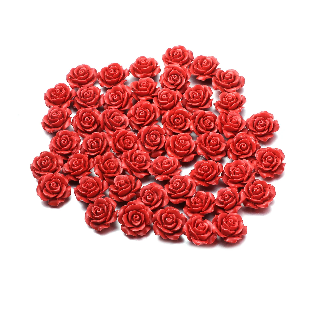 

50Pcs Rose Beads DIY Jewelry Making Ornaments 12mm Romantic Accessories for Necklace Bracelet Earrings Dress Decoration