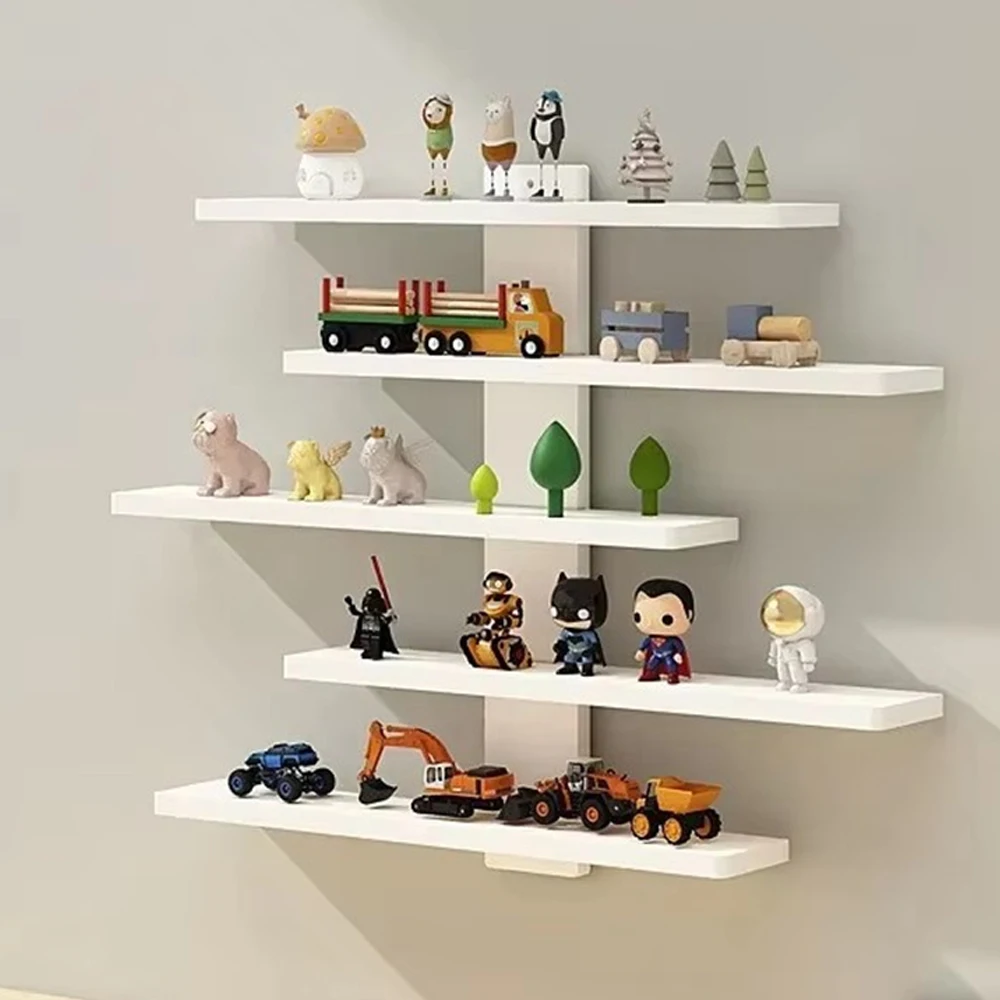 Lightweight Wall-Mounted 5-Tier Display Shelf for Building Block Figures - Large Capacity, Easy Install Blind Box Organizer Rack