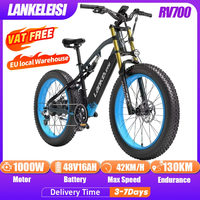 LANKELEISI RV700 Electric Bike 1000W 48V16AH Adult Electric Bicycle Hydraulic Brake 26*4.0 Inch Fat Tire Mountain Off-Road Ebike