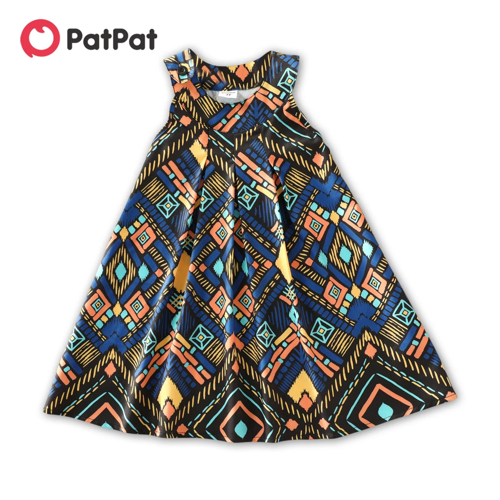 PatPat Toddler Girl Exotic Boho Sleeveless Halter Dress Suitable for Summer Season Soft and Comfortable  Perfect for Outings