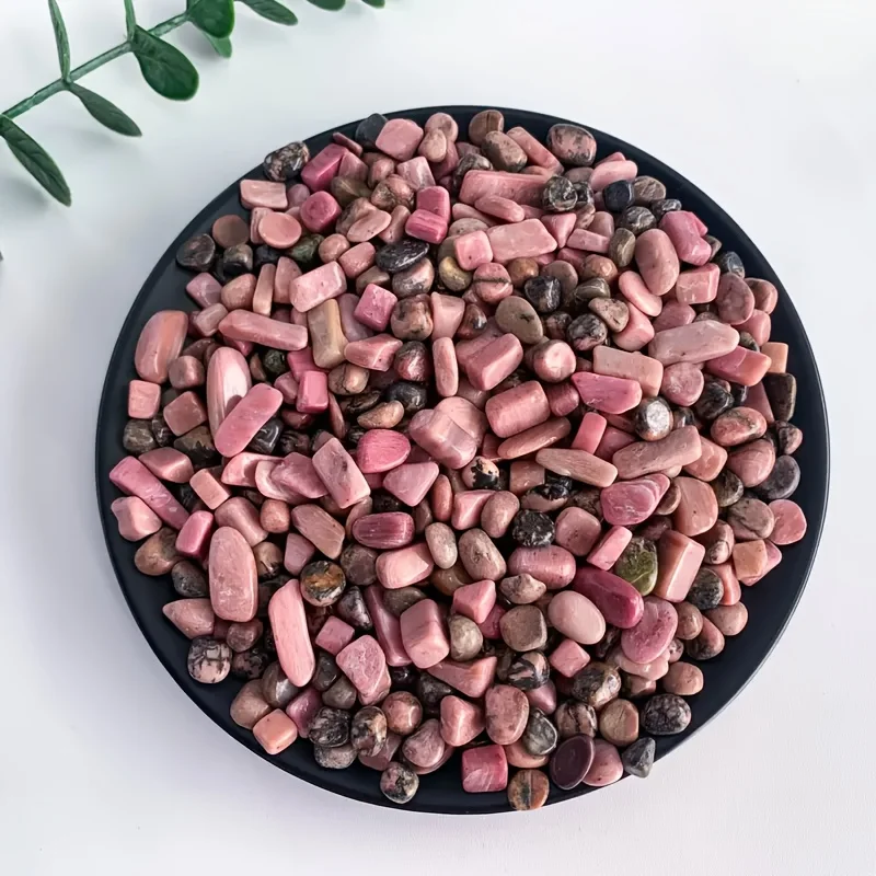 Natural Rhodanite Crystal Chips - 2oz/4oz Polished Stones for Wishing Bottle, Garden, Fountain, Houseplants, Jewelry Making