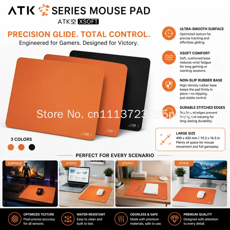 Kong Xsoft Esports Mouse Pad Anti Slip Pad Desktop Gaming Gears PORON CSGO Pads For 60%-80% Mechanical Keyboard For Gamer