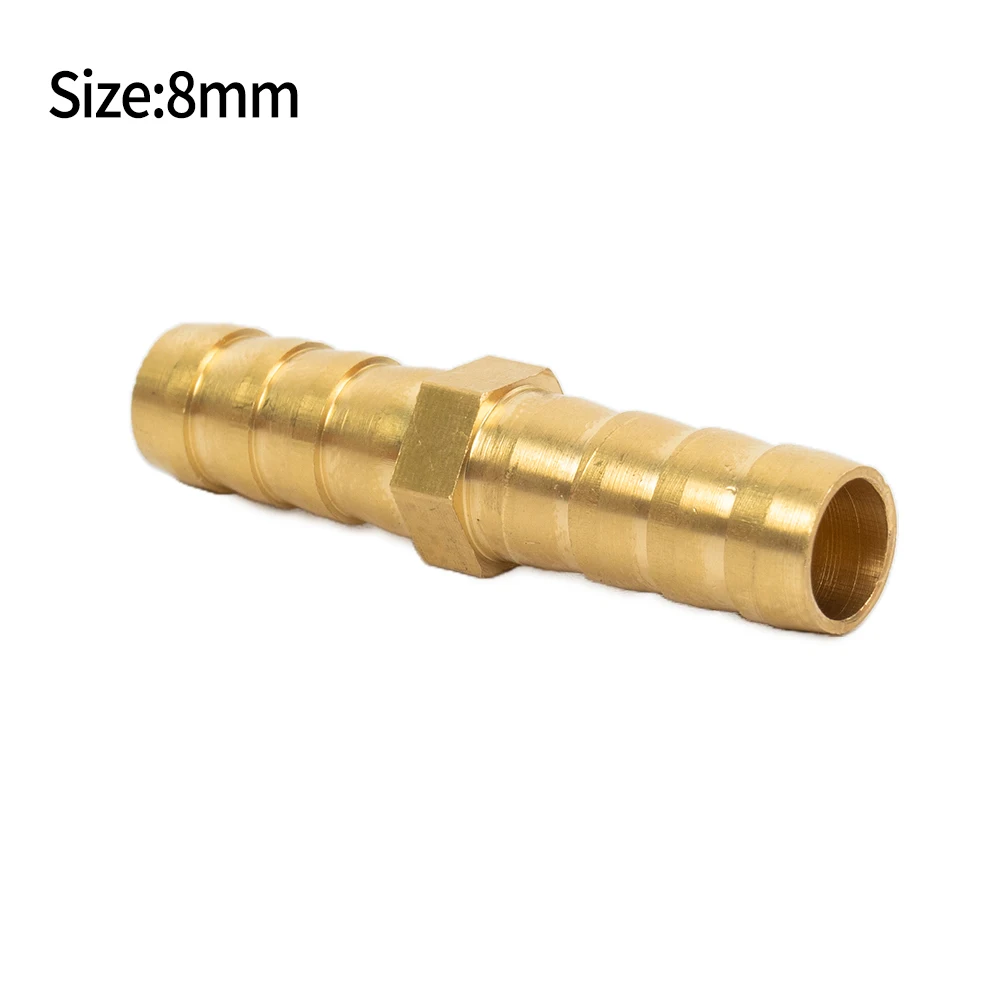 1 Pc Brass Straight Pipe Joint 6/8/10/12mm Brass Hose Connector Fittings Solid Brass Straight Connection Connectors Hand Tools