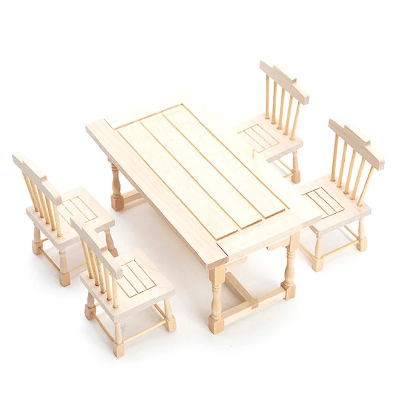 ドールハウス装飾アクセサリー,ミニチュア木製コンピューターデスクチェア,家具,1セット1/12