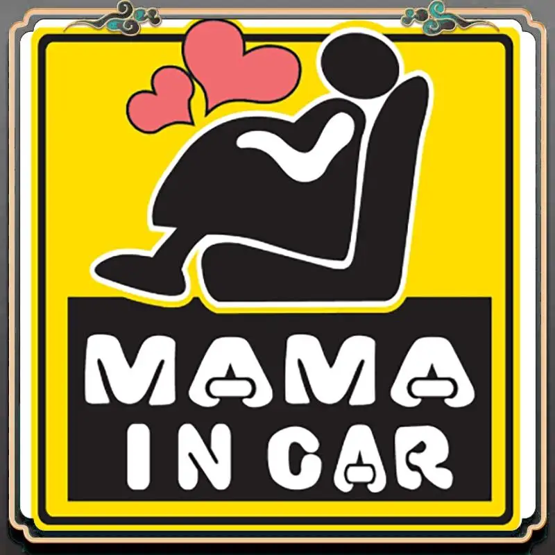 12X12cm MAMA Im Auto Schwanger An Bord Auto Aufkleber PVC Bunte Aufkleber Motorrad Zubehör Aufkleber