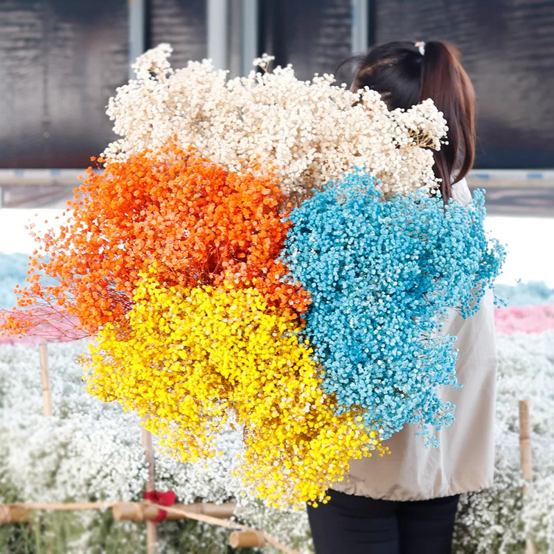 Baby's Breath Dried Flowers Gypsophila Arrangement Artificial Flowers Wedding Decoration Fleurs Sechees Christmas Home Decor