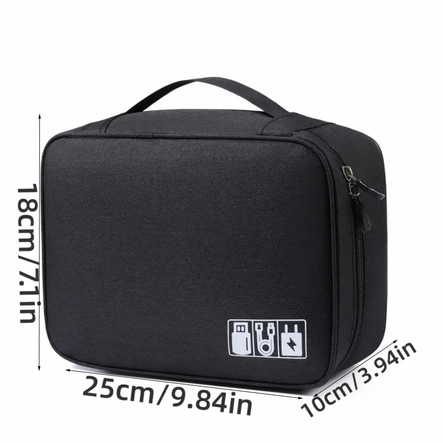 1PC electronic manager storage bag, travel universal cable storage bag, portable waterproof double-layer all-in-one storage bag