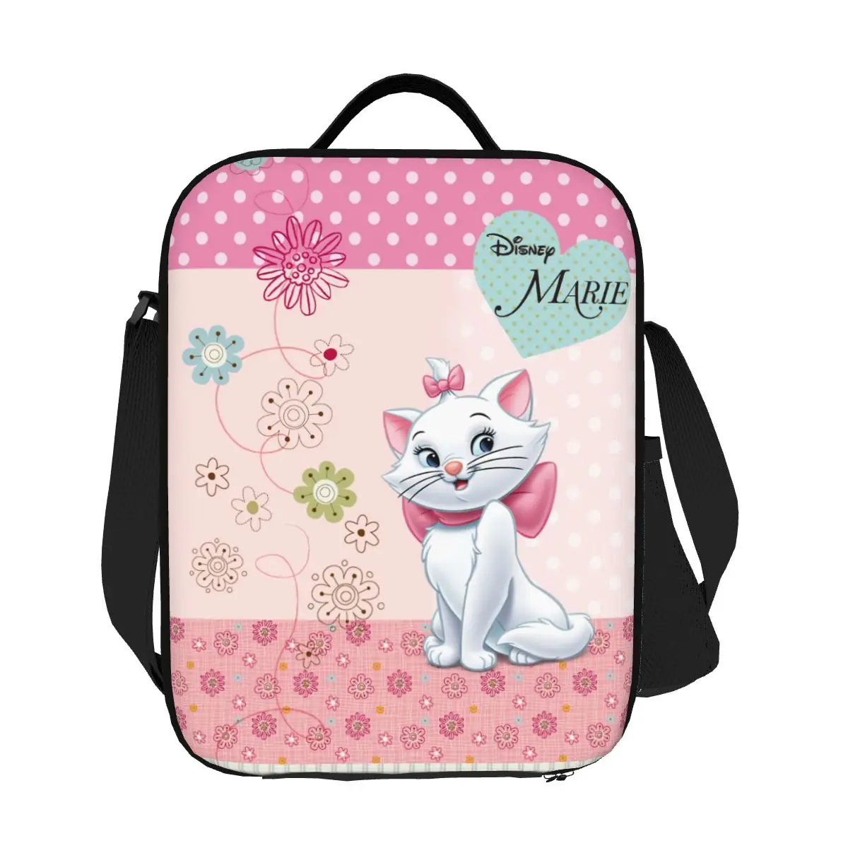 

Custom Cartoon Aristocats Animation Marie Cat Lunch Bag Men Women Cooler Thermal Insulated Lunch Box for Kids School