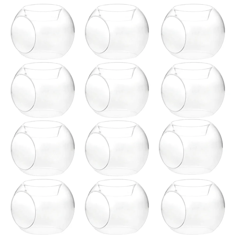 6/12Pcs Transparent Glass Candle Holder Round Bubble Hollow Tealight Candlestick Wedding Dinner Decoration for Paty Wedding