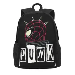 Punk Spider The Spiderman Spiderverse Women Backpack Mochila Fashion Children School Bag Laptop Boys Girls Travel Shoulder Bag