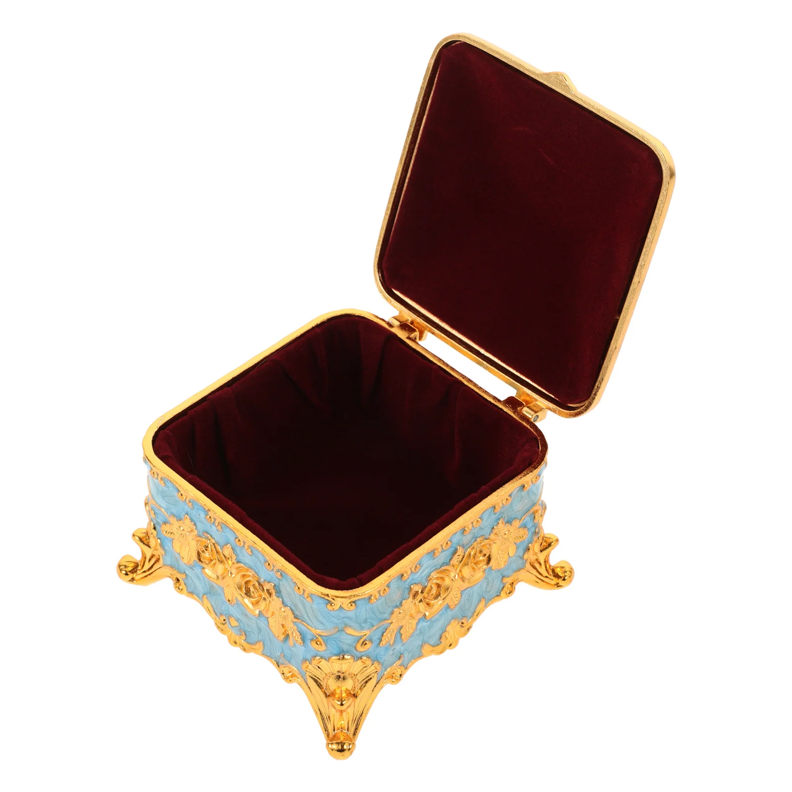 

Элегантная шкатулка для драгоценностей в стиле ретро, эмалированный органайзер из цинкового сплава, нежные серьги, кольца, ожерелье, аксессуары для хранения, домашний декор