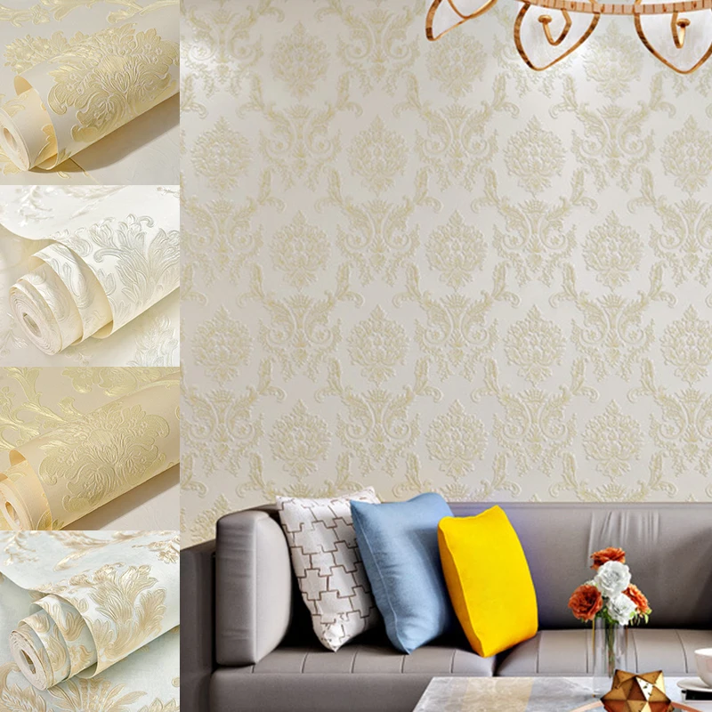 

Thickened 3D Self-adhesive Wallpaper 1M Non-woven European Embossed Bedroom Living Room TV Background Decoration Wall Sticker