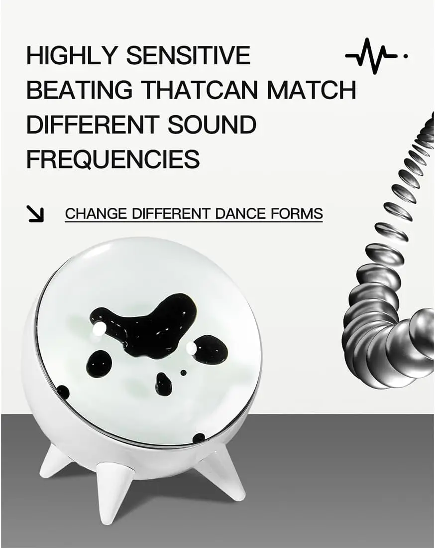 Dancing Ferrofluid ,Ferromagnetic Fluid Sound Visualizer,Speaker Music Companion,Desktop Decorations,Birthday Gifts