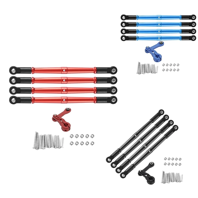 Metalowy przedni i tylny drążek pręt łączący z ramię serwo pręt łączący kierownicy 25T do samochodu RC ARRMA 1/8 KRATON wyrzutek 6S części czerwone