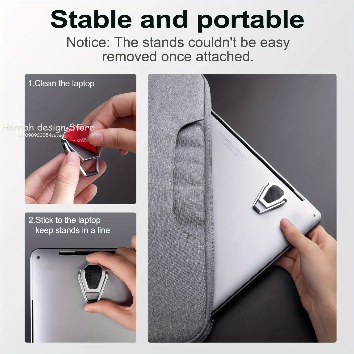 Portable Invisible Laptop Stand Mini Aluminum Cooling Pad Computer Keyboard Mount Kickstand Ergonomic Lightweight Laptop Stand