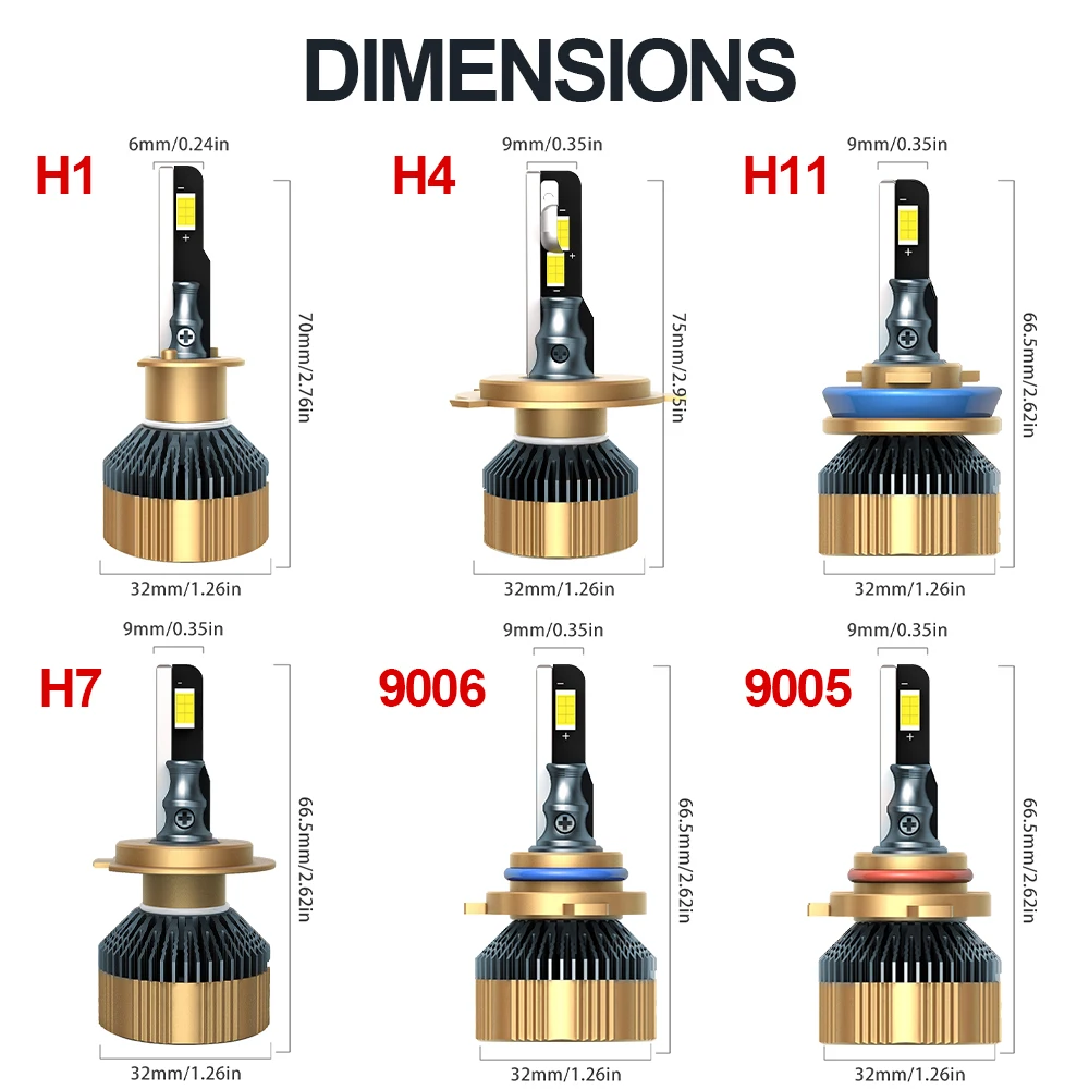 300W H4 H7 Led Headlight 100000LM CSP Lights for Car H1 H8 H9 H11 HB3 HB4 9005 9006 12V Automobiles Motorcycle Headlamp Fog Bulb