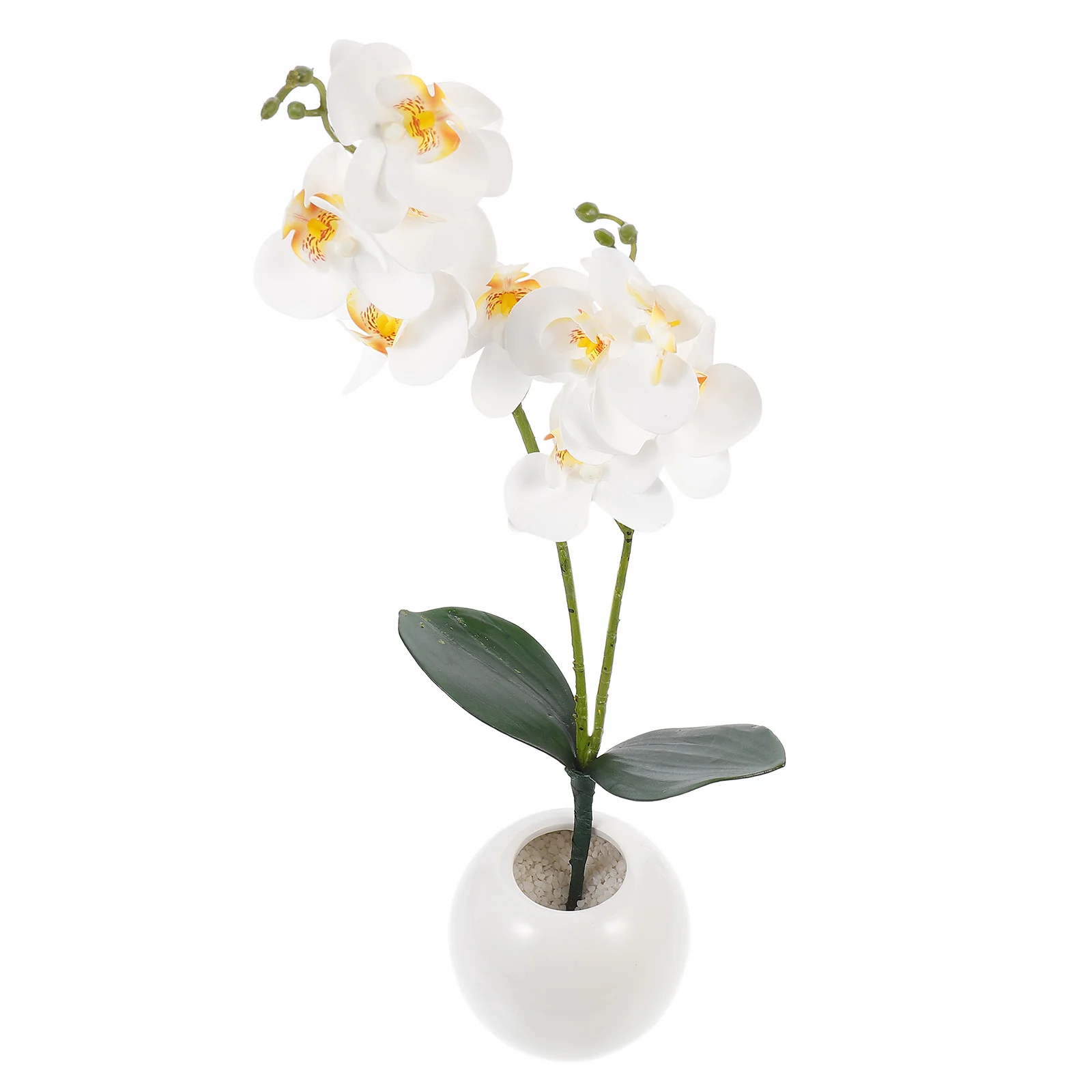 

Artificial Phalaenopsis Bonsai Fake Orchid In Pot Home Decoration Desktop Decor For Office Hotel Living Room Wedding Faux
