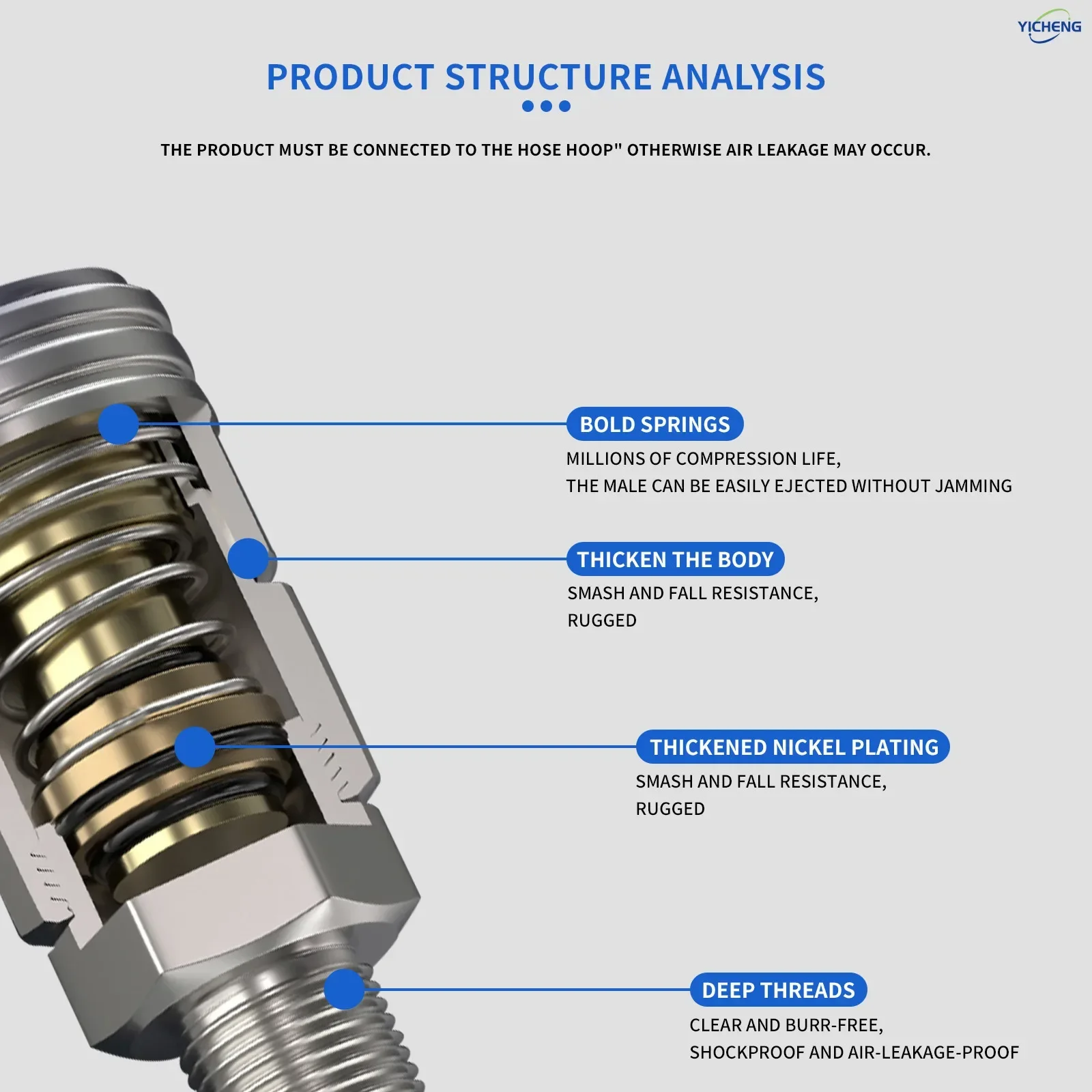 PNEUMATIC Самоблокирующийся быстрый разъем воздушного шланга. Воздушный компрессор, воздушный насос, аксессуары для пылесоса. Корпус из никелевой стали премиум-класса.