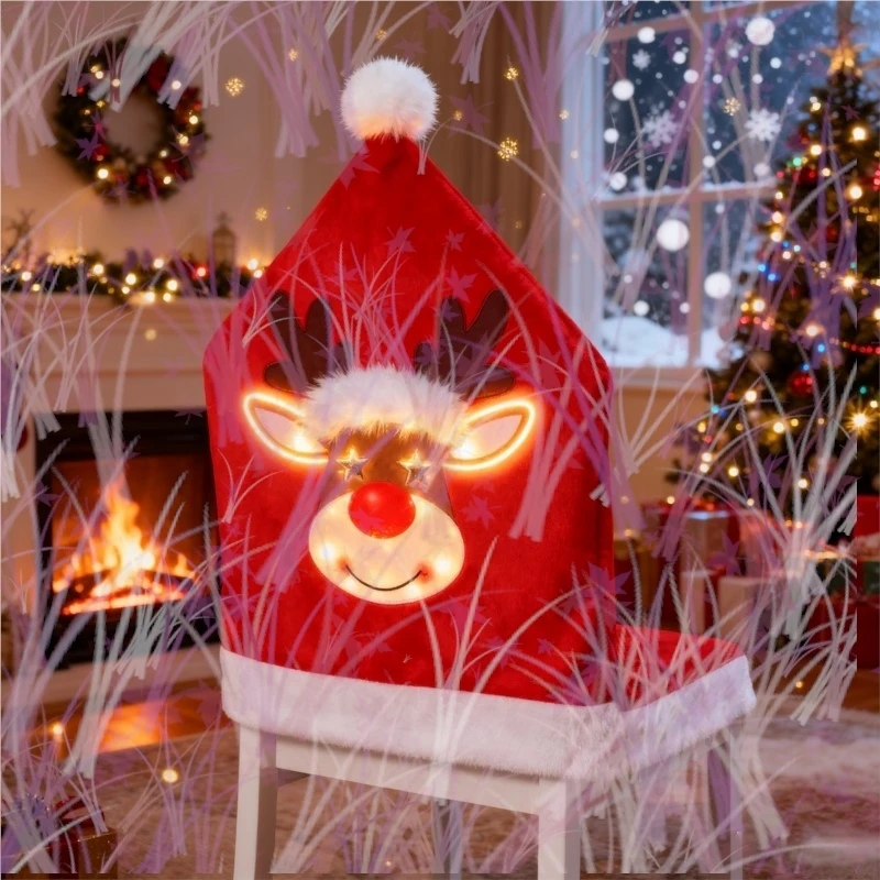 

1/2/4/6 рождественские украшения, праздничные принадлежности, домашний декор, ежедневные чехлы на стулья с оленями, 60 см x 50 см