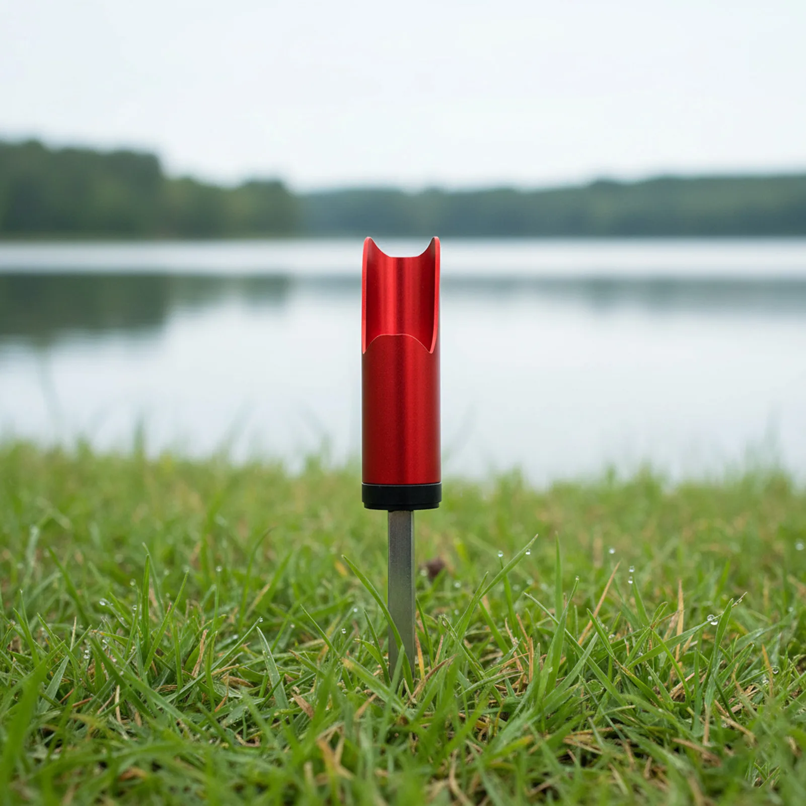 Universal Fishing Rods Holder with Ground Insert Design Durable Alloy Support for Baitcast, Spinning, and Lure Rods