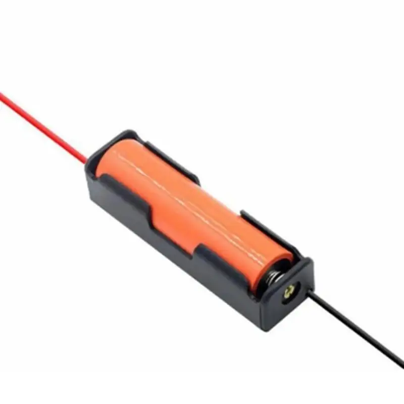 10 estuches para baterías 18650 con cable, 10 cajas de almacenamiento de baterías DIY, soporte para baterías 18650 de 1 ranura, 1 compartimento para 10 baterías