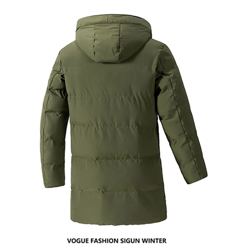 Winter Long Thick Padded Coat Men's Korean Casual Outerwear