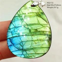 Natural Colorful Light Labradorite Pendant Jewelry Water Drop Gold Blue Labradorite Bead Necklace Women Men AAAAAA