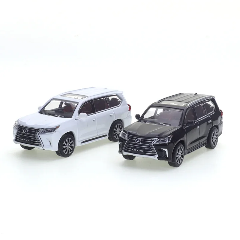 JKM 1/64 Lexus LX570 Black and White Lexus Series Off-road Vehicle Car Alloy Toys Motor Vehicle Diecast Metal Model for Boys