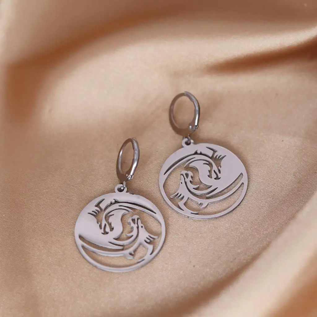 Cxwind Stainless Steel Dragon Earrings, Yin Yang Earring Christmas Gift Mother's Day Ear rings Gift