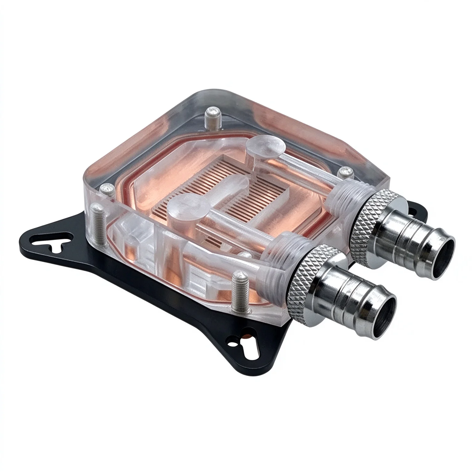 GPU Water Cooling Block 52-63mm Hole Spacing Pure Copper Base Jet Flow Channel G1/4 Thread Transparent Graphics Card Water Coole