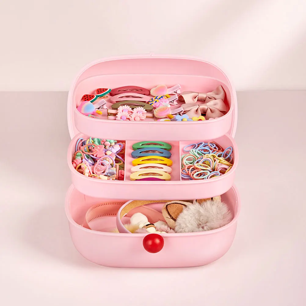 

Hair Accessory Box Kids Girls PP Large Capacity Rotatable Knob Headdress ganizer Jewelry ganizer Container