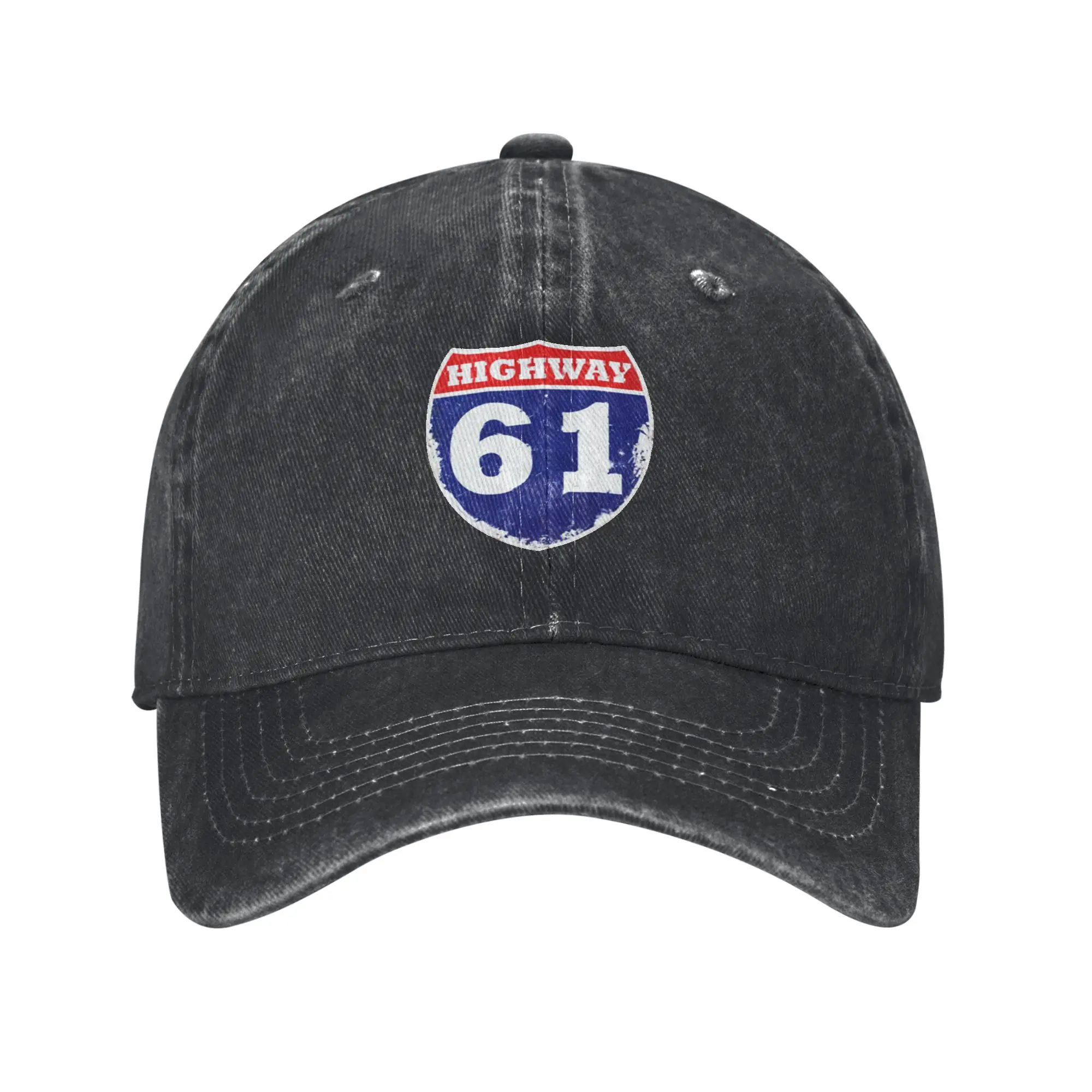 Highway 61 Revisited Fashion Baseball Cap  Relaxed Fit Black Cap  Ball Sports Black Cap