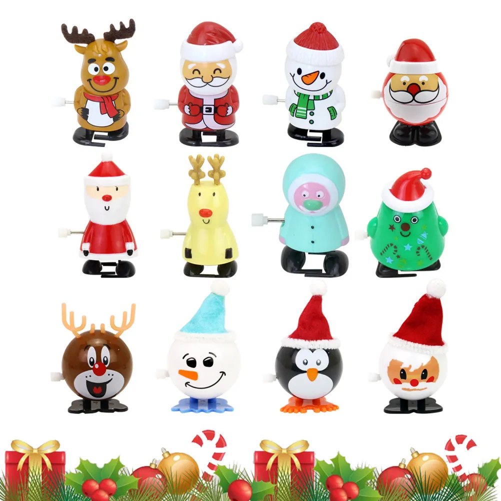 雪だるまのゼンマイ仕掛けおもちゃの飾り-クリスマスパーティーの記念品-おもちゃのプレゼント-サンタクロースの鹿