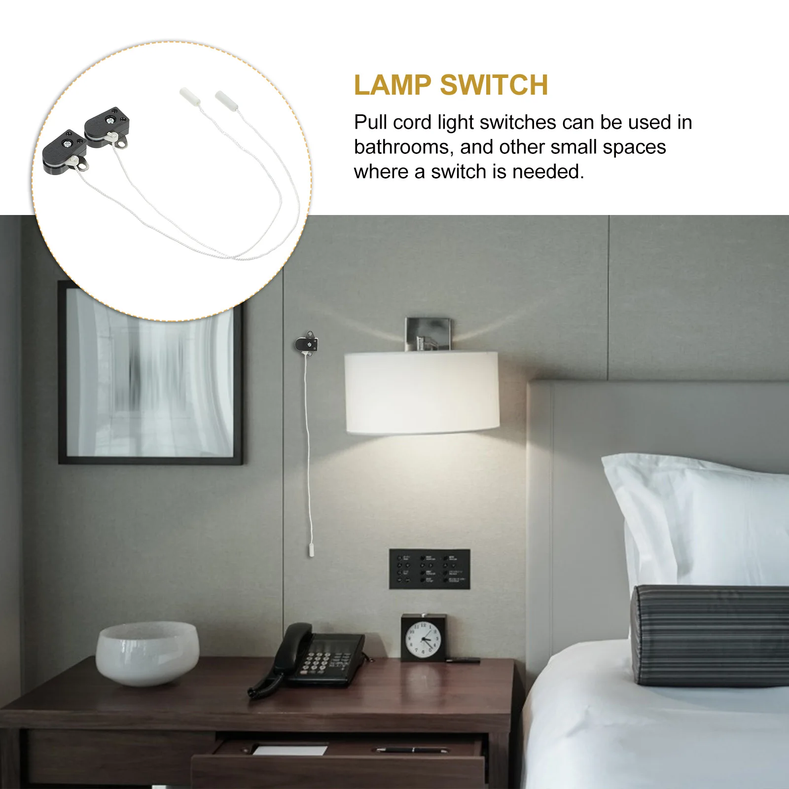 

2Pcs Pull Cord Light Switch Iron Sheet Triple Teardrop Lamp Part Easy Installation Ceiling Fan Speed Control Wall