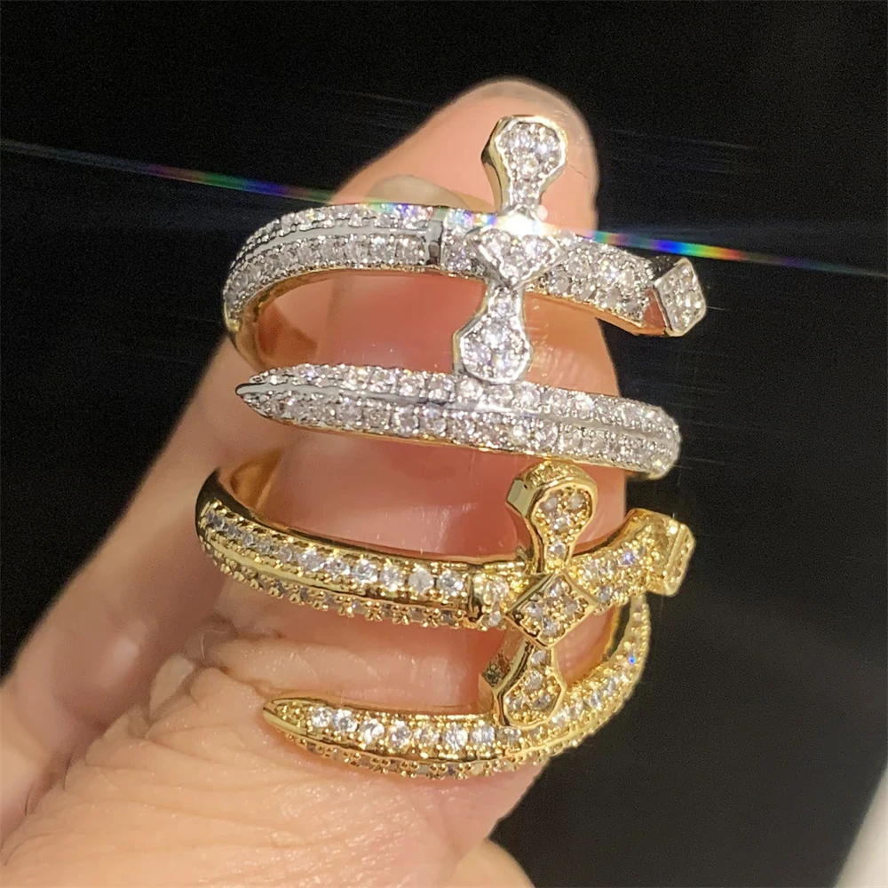 جديد وصول الزركون مطعمة سيف العدالة النحاس الدائري العصرية تنوعا الرجال المجوهرات