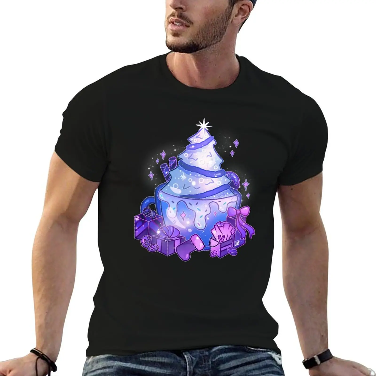 Frosted Winter Sweets Teacup T-Shirt Plus Size All Match Tee Shirt