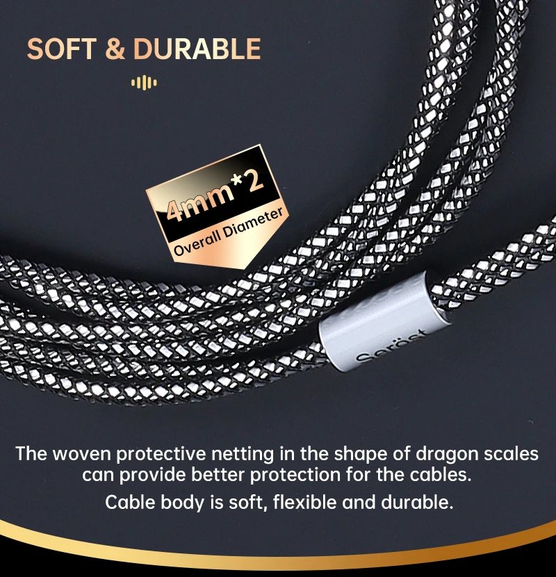 Serost Aurora HiFi Audio-Kopfhörerkabel Graphene Arthur OCC Kupfer Typ-C 3,5mm 4,4mm 6,5mm 4Pin-XLR Stecker Stereo auf Dual 3,5mm – Detail 6