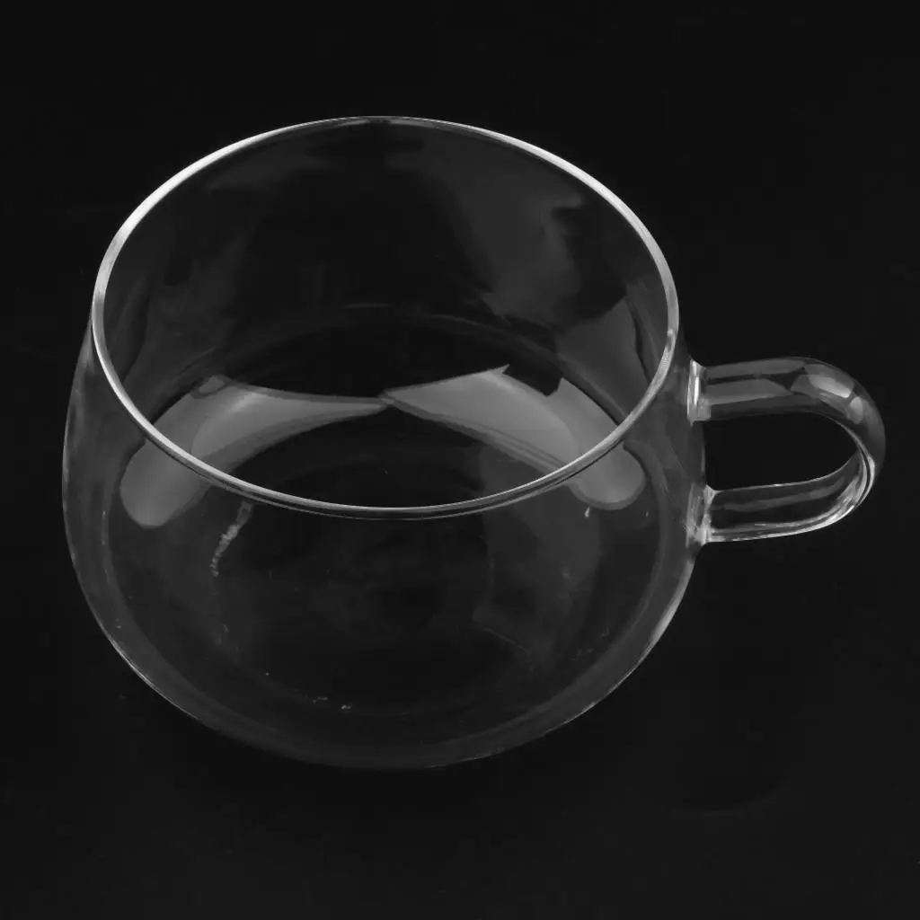 Round  Borosilicate Glass Cup resistant Handmade Cup With Handle 200ml