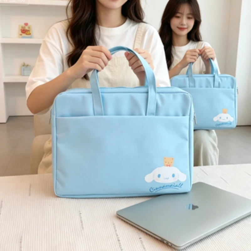 Bolsa de Cosméticos Cinnamoroll de Lona, Estuche para Computadora con Diseño de Hello Kitty para Niñas, 14 y 15 Pulgadas, para Guardar Documentos y Pruebas